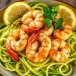 buttery garlicky shrimp with zucchini noodles