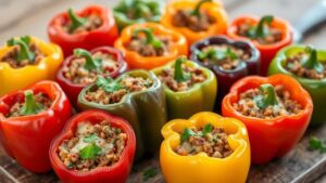 carb conscious bell pepper stuffed dish