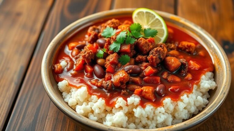 cauliflower rice chili low carb dish