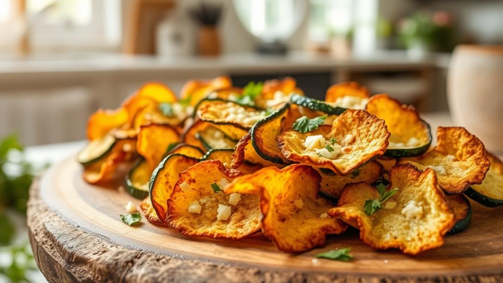 cheesy baked low carb zucchini chips