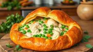 comforting keto friendly chicken pot pie