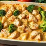 comforting low carb chicken and broccoli bake