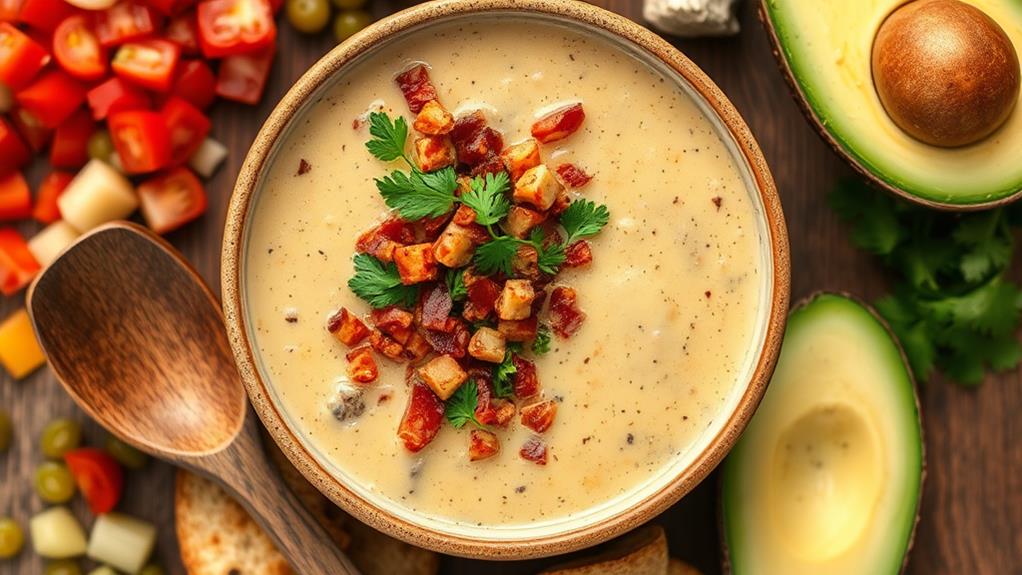 creamy cheesy keto friendly cheeseburger soup
