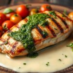 creamy pesto coated low carb chicken