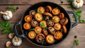 flavorful garlic roasted mushroom side dish