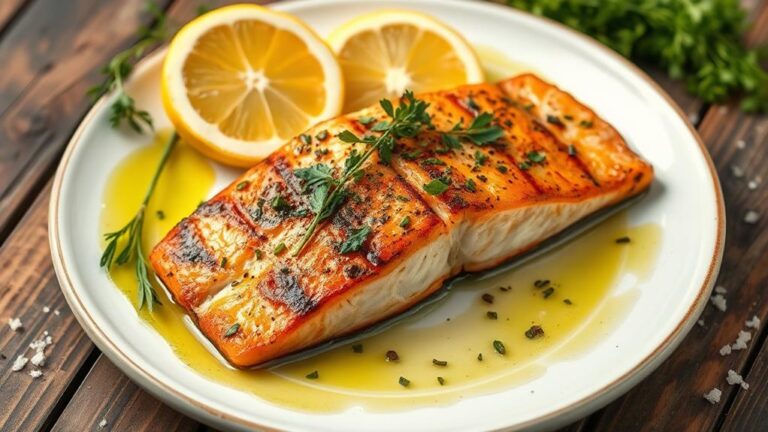 healthy delicious low carb salmon with herbs