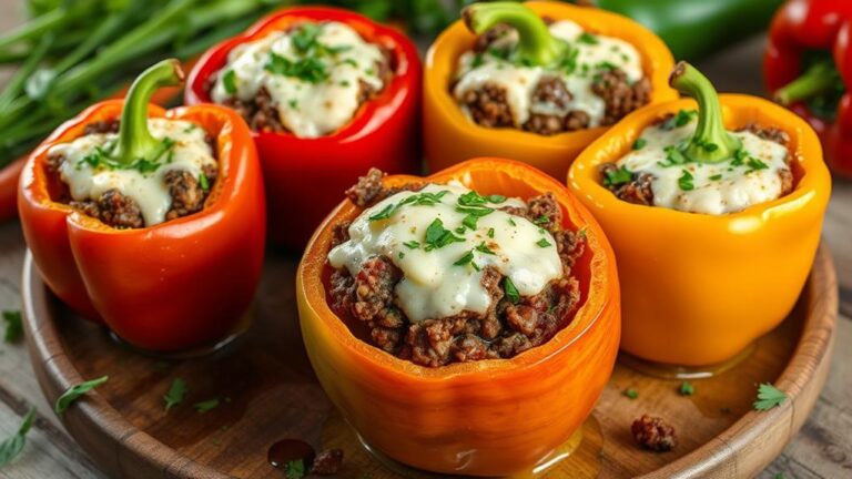 hearty healthy keto friendly stuffed peppers