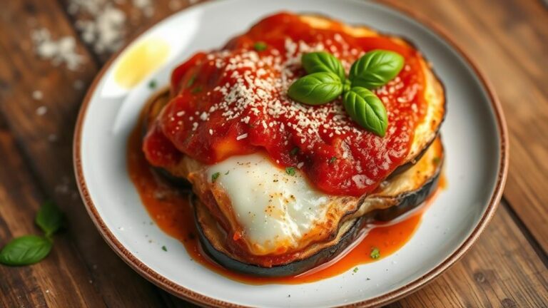 keto friendly baked eggplant parmesan dish