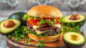 keto friendly beef burgers with avocado mayo