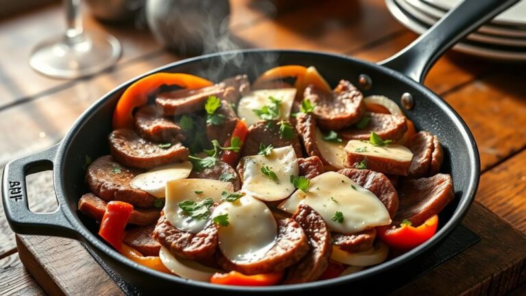keto friendly cheesesteak skillet recipe