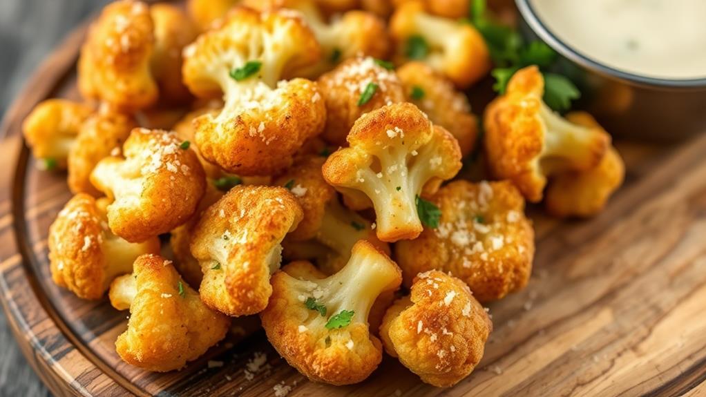 keto friendly garlic parmesan cauliflower bites