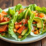 keto friendly smoked salmon lettuce wraps