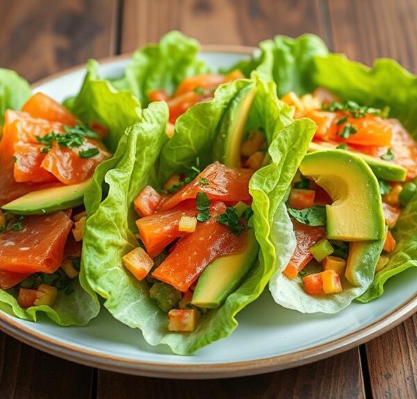 keto friendly smoked salmon lettuce wraps