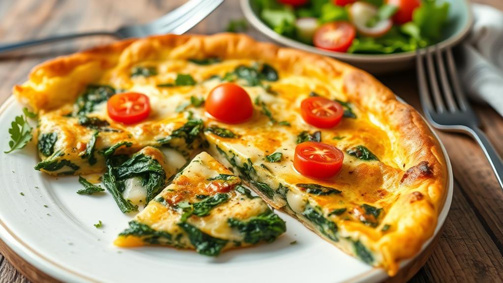 keto friendly spinach cheese frittata