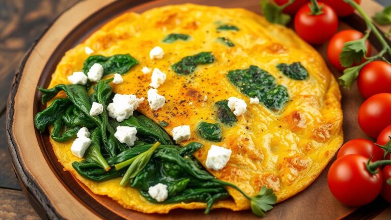 keto friendly spinach feta omelet