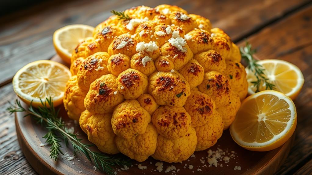 lemon parmesan roasted keto cauliflower