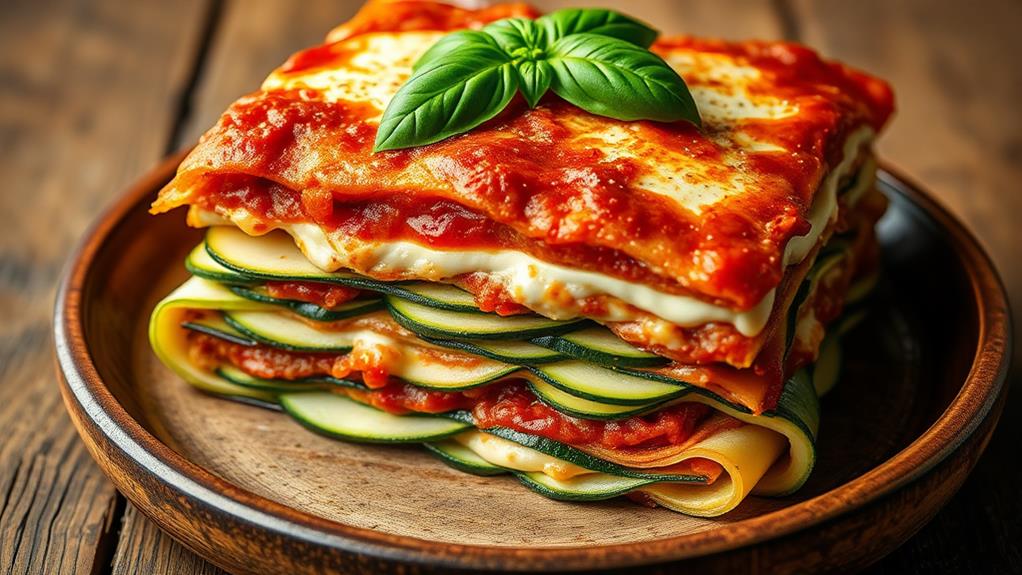 vegetable based low carb zucchini based lasagna recipe