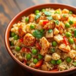 vegetable based rice dish with chicken