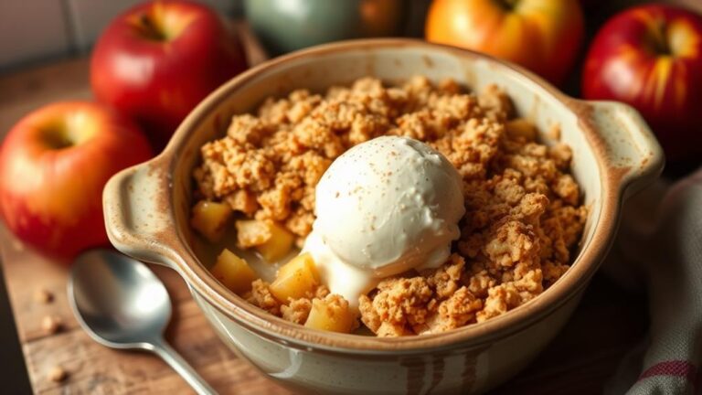 warm comforting apple crumble dessert